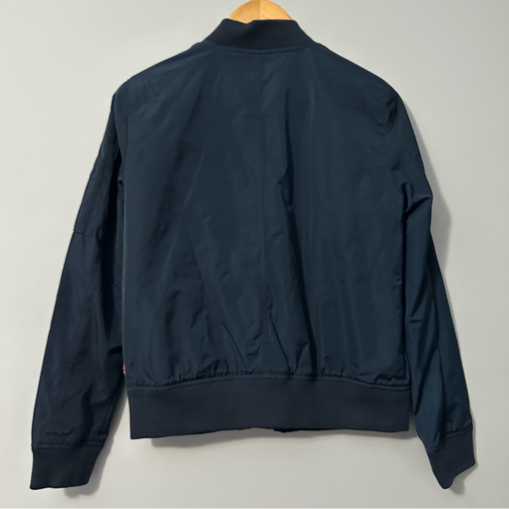 Levi’s Navy MA-1 Bomber Jacket Zip Utility Chic Gorpcore Size M - Picture 4 of 16